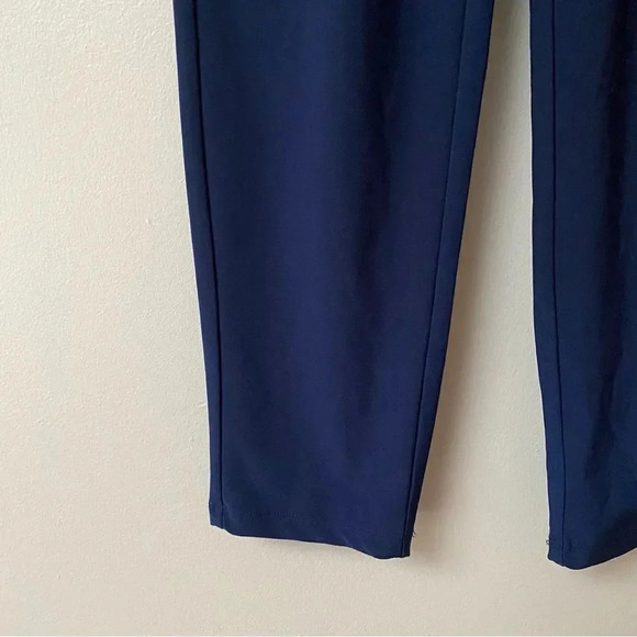 Leith Navy High Rise Cropped Pants XXS Pull On Pleated Front Workwear Chic - Picture 4 of 9